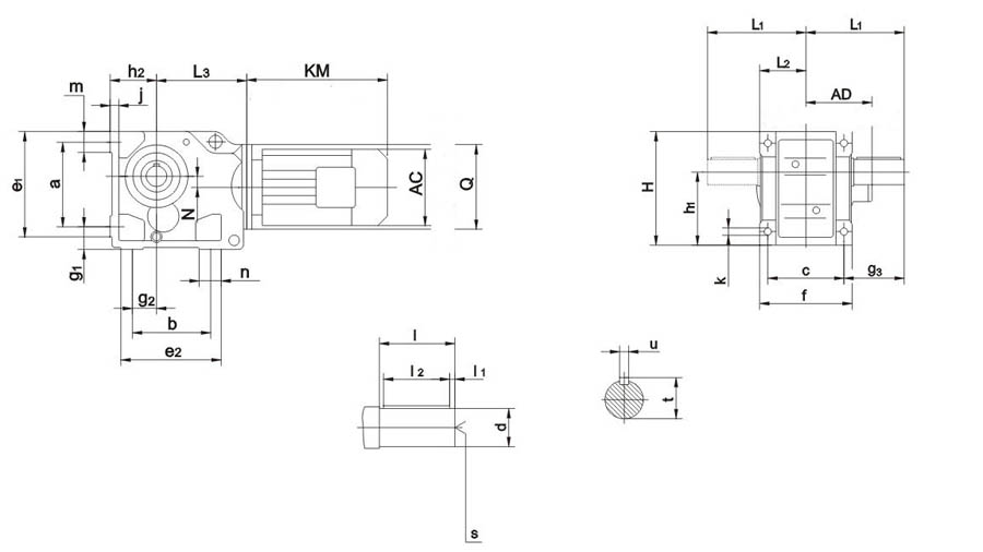 Габаритные и присоединительные размеры К37..~К157..